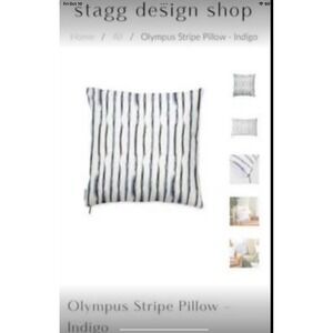 Pair of Designer euro Olympus Stripe Indigo Decorative  Pillow‎ Cover no insert